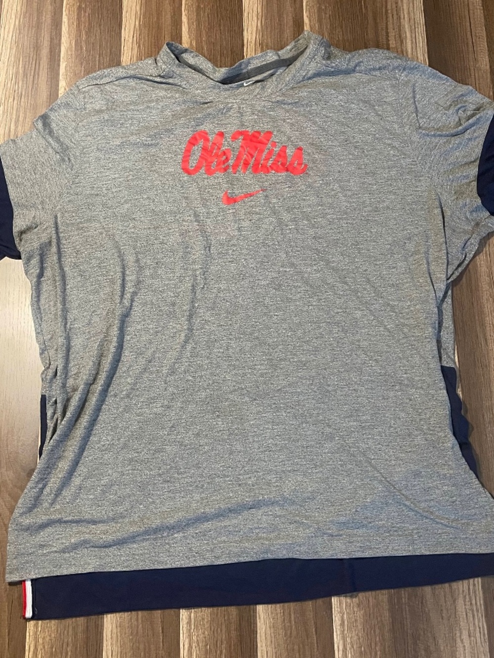 Grey and Navy Ole Miss Nike Dri-fit Athletic shirt Size 4xl